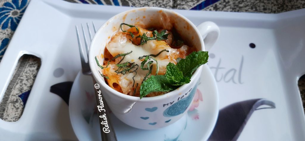 QUICK MUG PASTA IN MICROWAVE - Relish Flavors